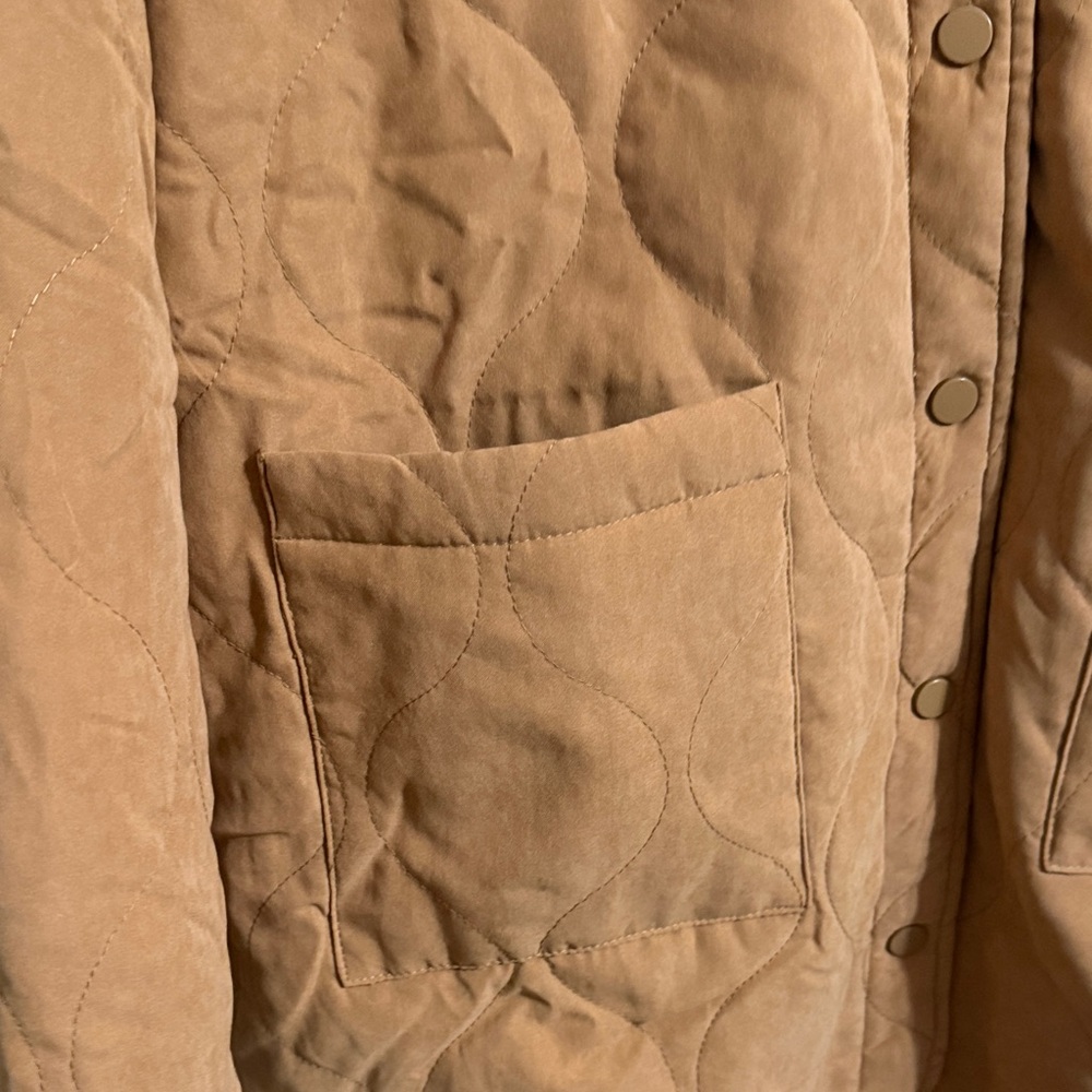 Hem & Thread Quilted Camel Long Jacket - Picture 3 of 10